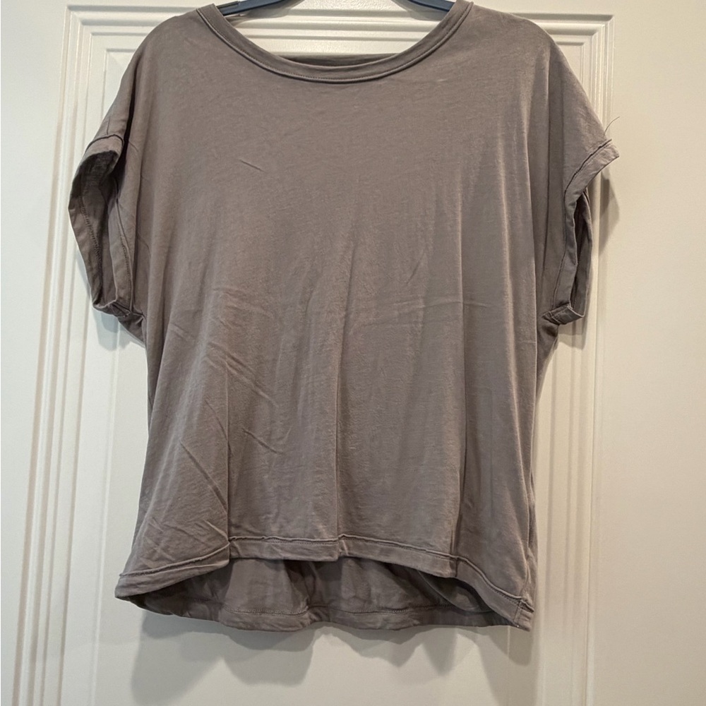 Mono B Taupe Short Sleeve Women's Tee - Picture 1 of 5